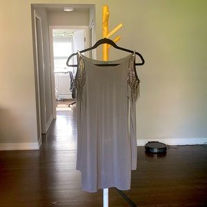 Alice and Olivia long sleeve open shoulder dress